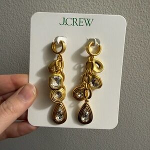 J. Crew Geometric sparkle drop earrings NWT